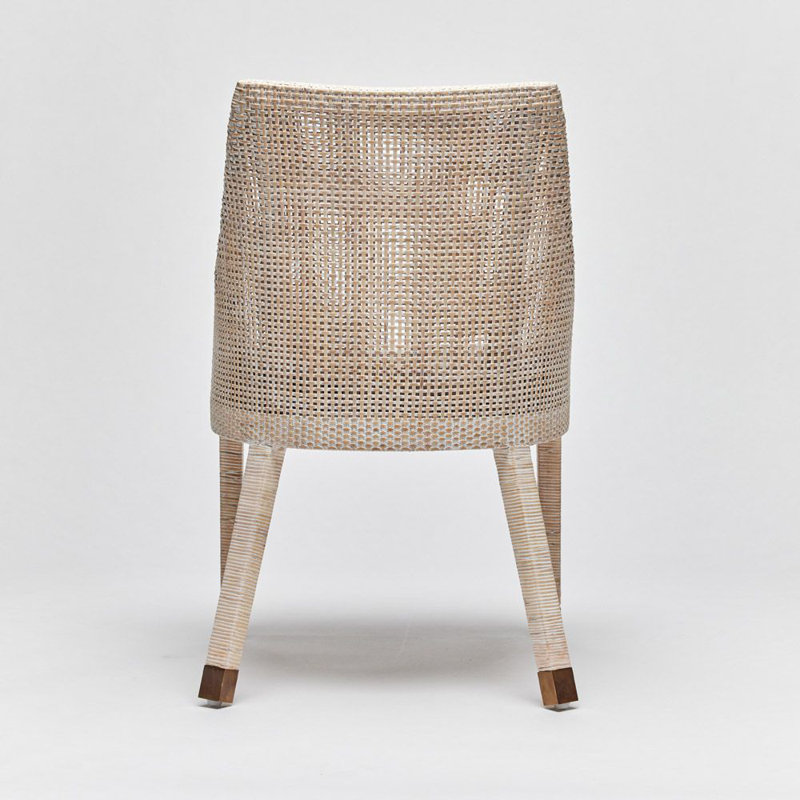 Boca Upholstered Dining Chair, White Wash, Pebble Chenille