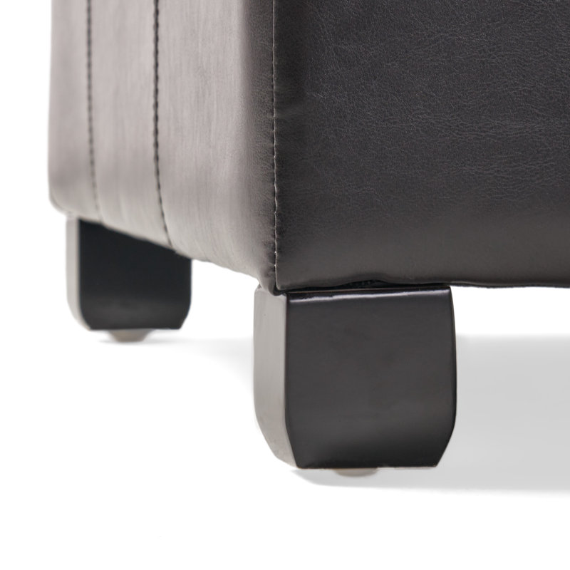 Quentin Faux Leather Ottoman, Espresso