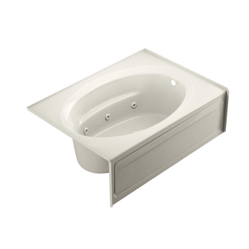 Signature® 60" x 42" Alcove Whirlpool Bathtub, Oyster, Right, Yes