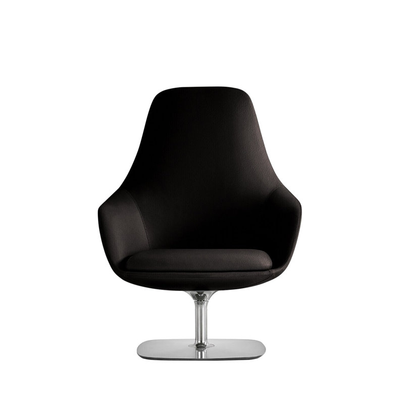 Canelle Lounge Chair, Vella Ocean, Polished Aluminum
