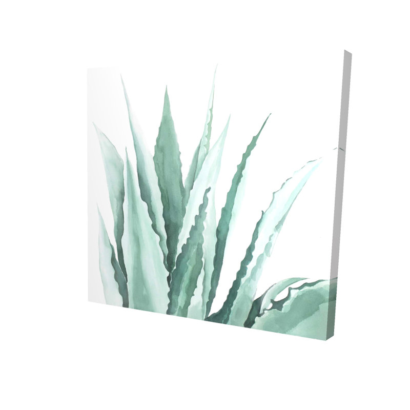 Aquarelle sur toile d'agave | Décoration de feuilles exotiques