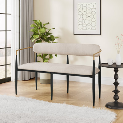 Malik Upholstered Loveseat Sofa With Iron Frame by George Oliver