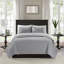Ensemble de courtepointe réversible gris double / grand-128898744-128898745
