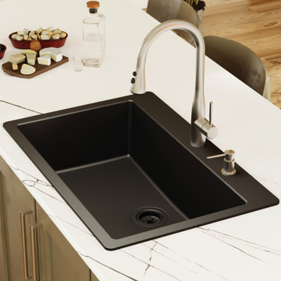Karran Quartz 33'' X 22'' Large Single Bowl Drop-in Kitchen Sink