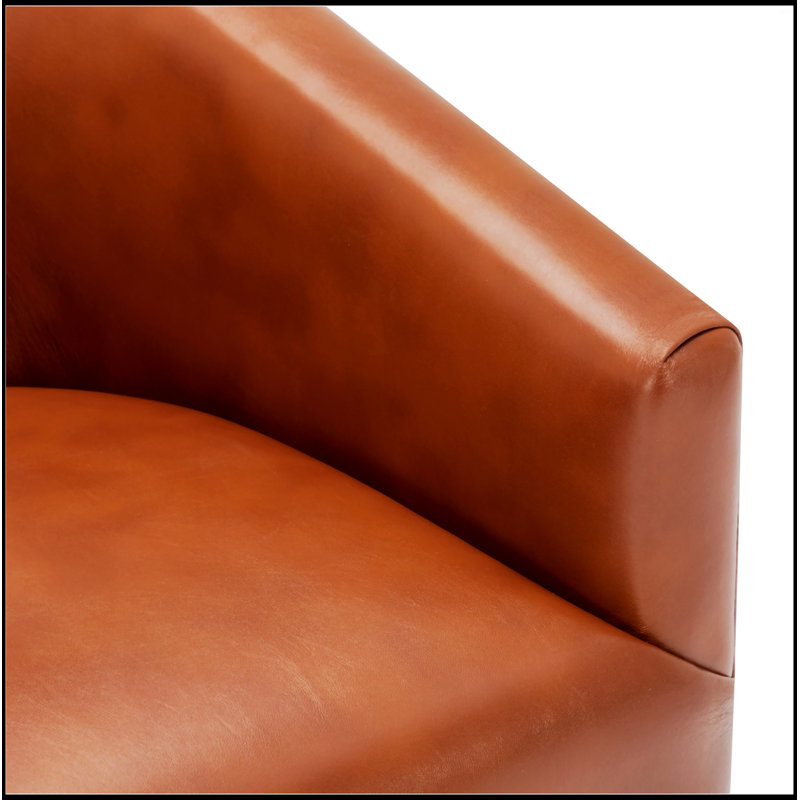 Chaise pivotante à base de bois, Caramel
