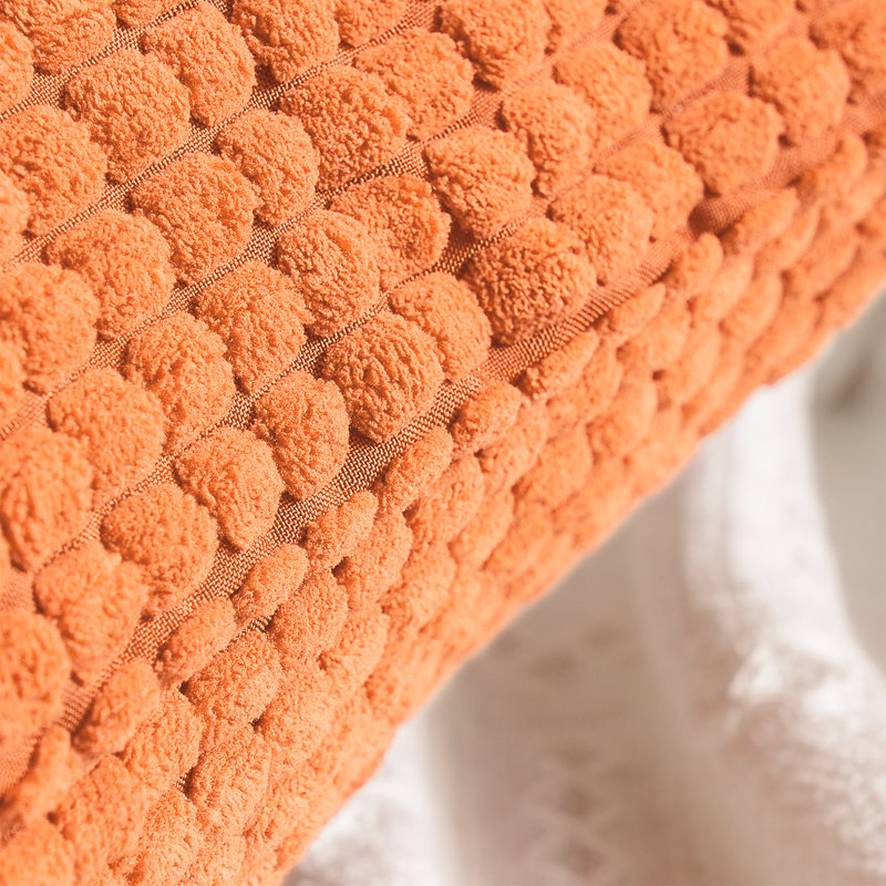 Housse de coussin carré à carreaux, 16 po x 16 po, Orange