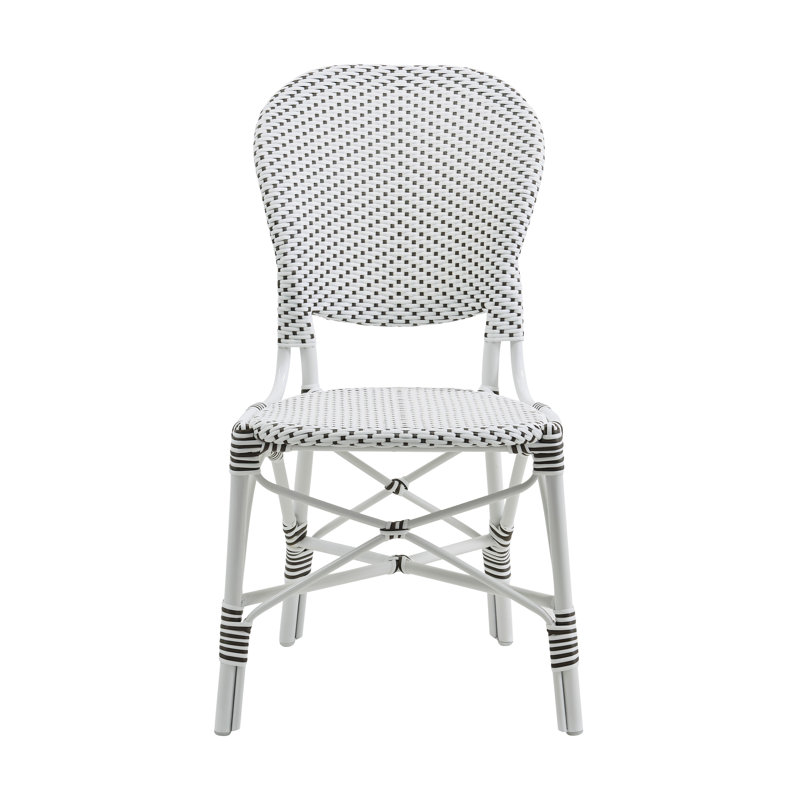 Chaise d'appoint Isabell, Blanc, Blanc à pois cappuccino