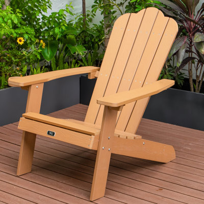 Chaise d'extérieur avec finition et style décolorés - Brun classique