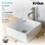 Lavabo de salle de bain vasque carré en céramique avec robinet-3955012