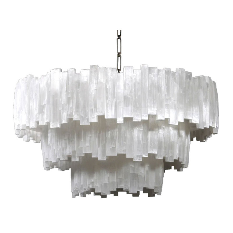 Lustre OUJDA BIJOU IQ2875, 42 po de longueur x 36 po de hauteur, Blanc pur, Cuivre antique