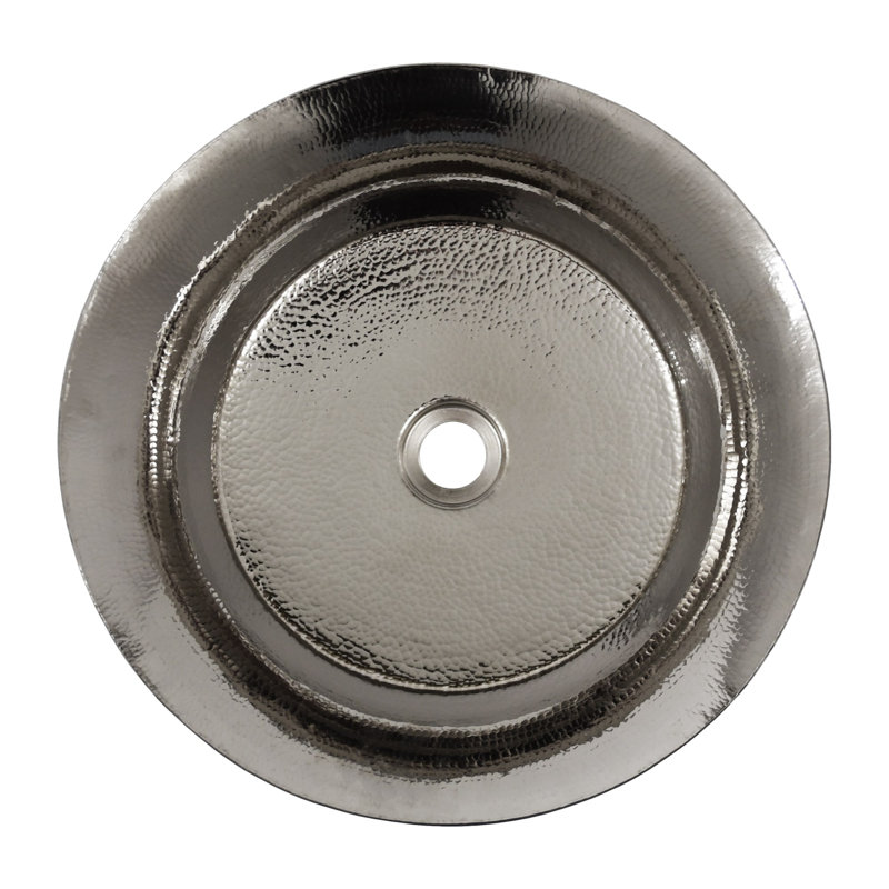 Maestro Metal Circular Vessel Bathroom Sink, Polished Nickel