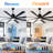 72" Black Industrial Windmill Large Ceiling Fan with LED Light and Remote Control 6-speed Reversible DC Motor
