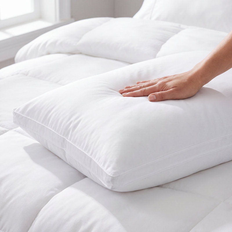 Boden Gusseted Microfiber Bed Pillows for Side Sleepers with Gel Fiber Fill, Medium/Firm Density, Standard Pillow: 20" x 26"