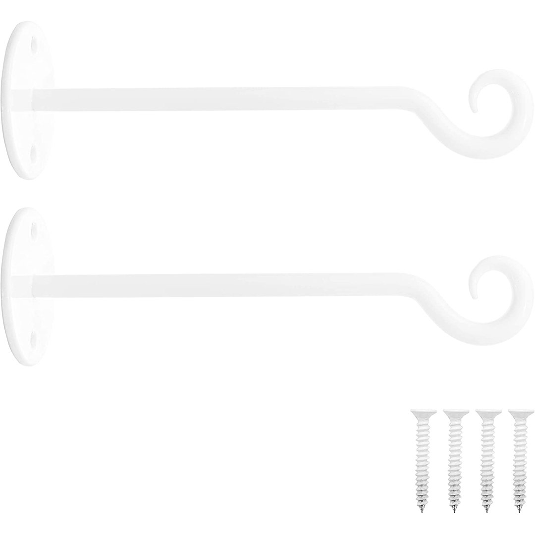 Wall Mount Plant Hook Premium Metal Decorative Hanging Bracket for Plants Bird Feeders Planters Home Decor, Heavy Duty, 7.5 inch (Set of 2) Monarch Abode 