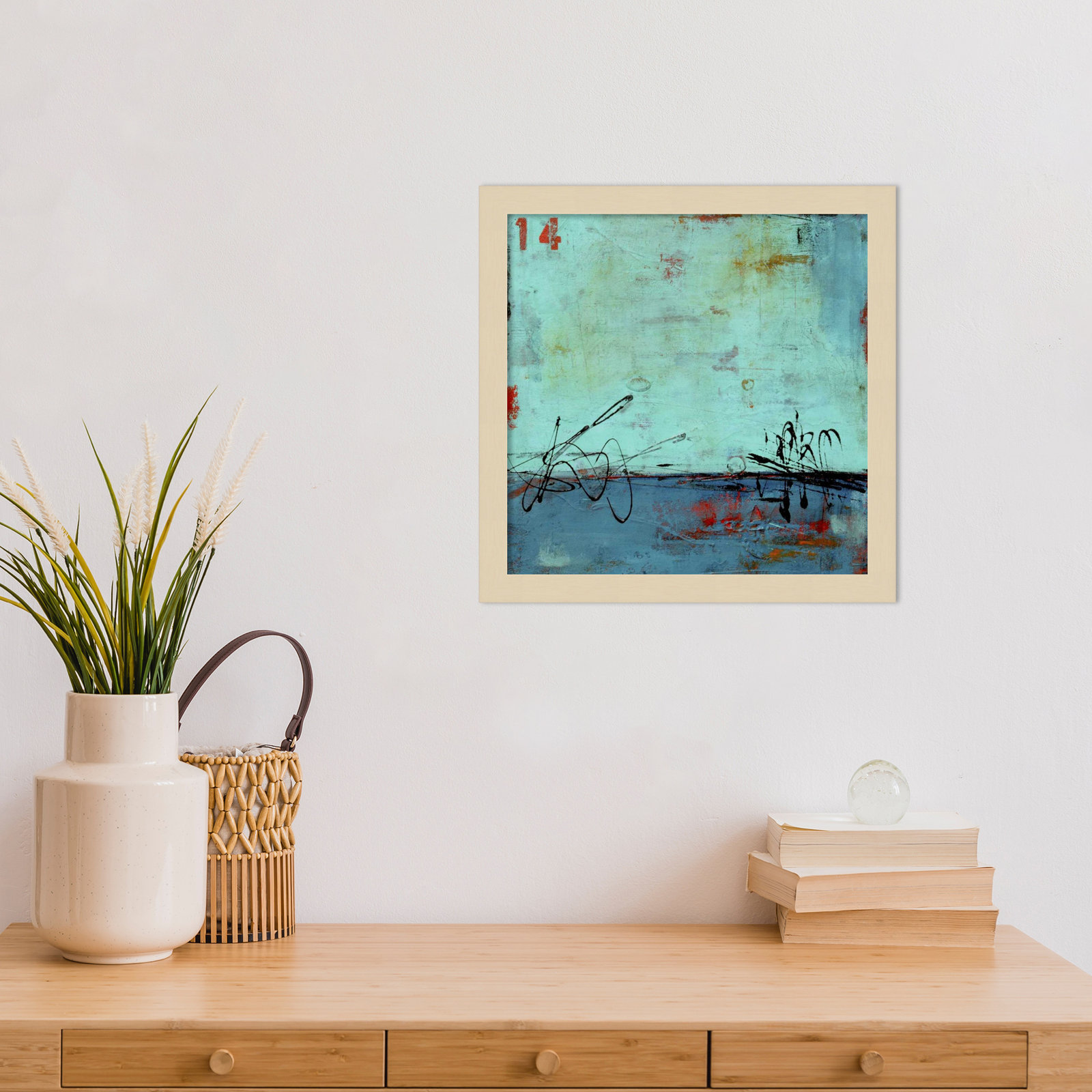Blue Bay Marina No. 2 Print by Erin Ashley, 13" H x 13" W, Brown