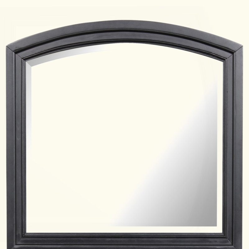 Tudor Solid And Engineered Wood Flat Wall Mirror, Black