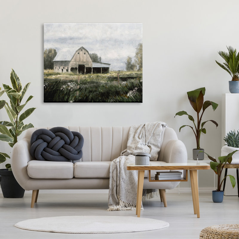 Art mural sur toile Country Farmhouse Barn Meadow par Nina Blue, H 36 po x l 48 po x P 1,5 po