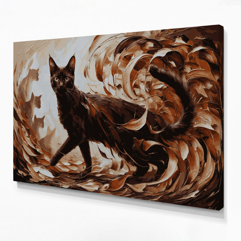Cats Havana Brown, art mural sur toile brune, H 20 po x l 24 po