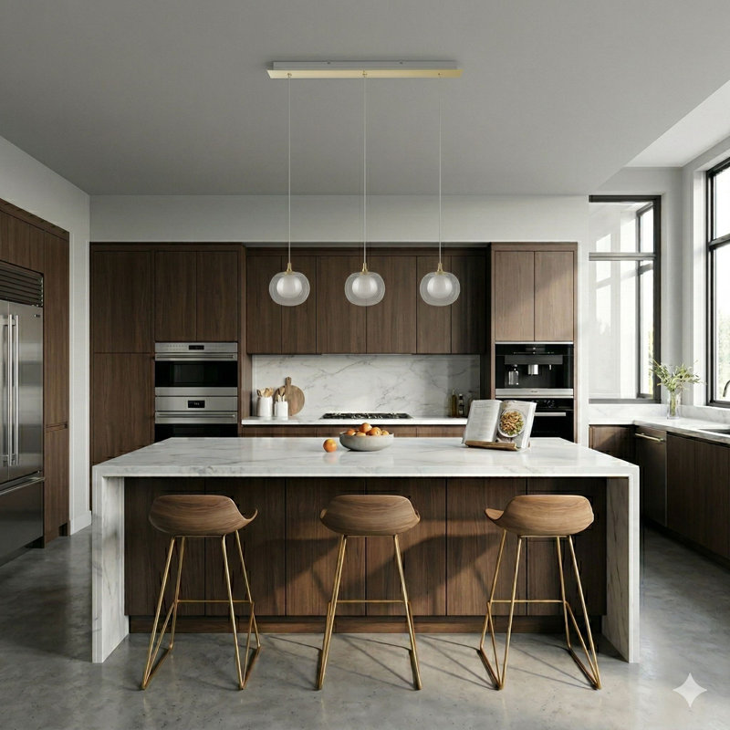 Mission 3 - Light Kitchen Island Pendant, Brass