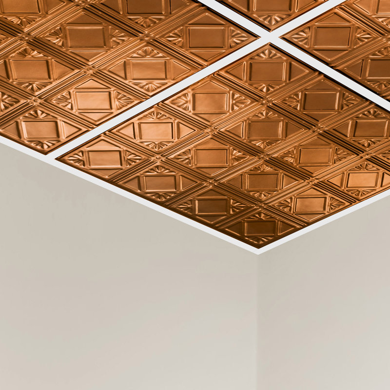 Great Lakes Tin Ludington 2'x2' Lay-In Ceiling Tile, Copper