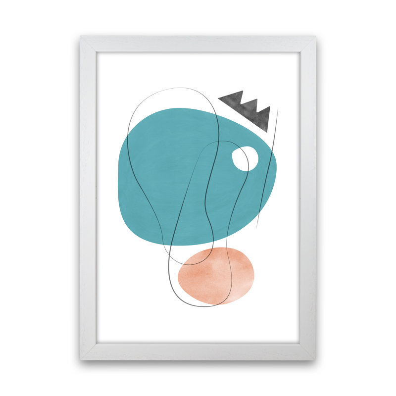 Abstraction With Grey Lines IV - Print, White Framed, 63cm H x 46cm W x 3cm D, Paper