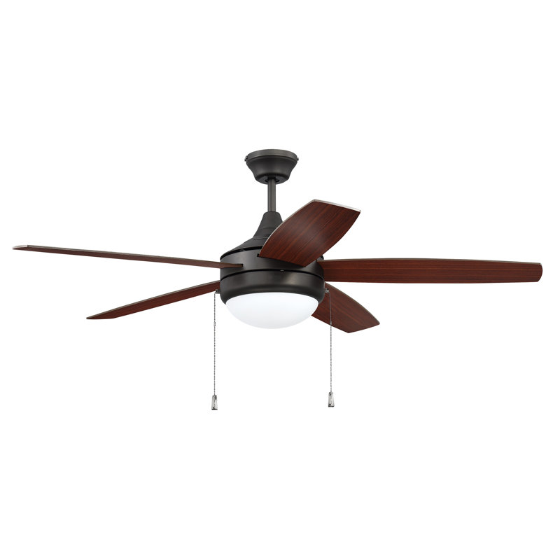 Phaze 52'' Ceiling Fan with Light Kit, Espresso with Walnut Blades