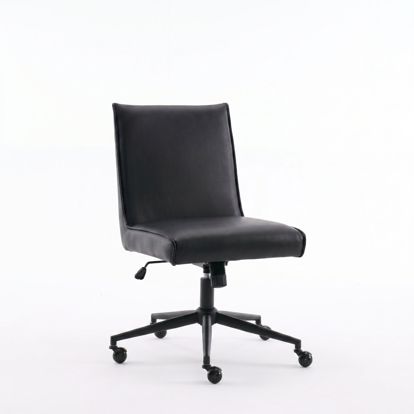 Claudie Office Chair, Black Faux Leather