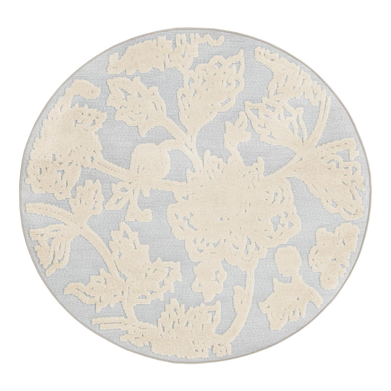 Floral Indoor / Outdoor Rug, Round 5'3"