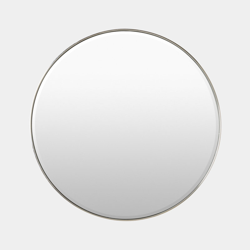 Vivid Round Stainless Steel Beveled Mirror