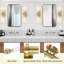 Luminaire de meuble-lavabo moderne avec abat-jour en verre, finition dorée brossée, fixation verticale ou horizontale réglable, base E26, applique murale à intensité variable pour miroir-156238662