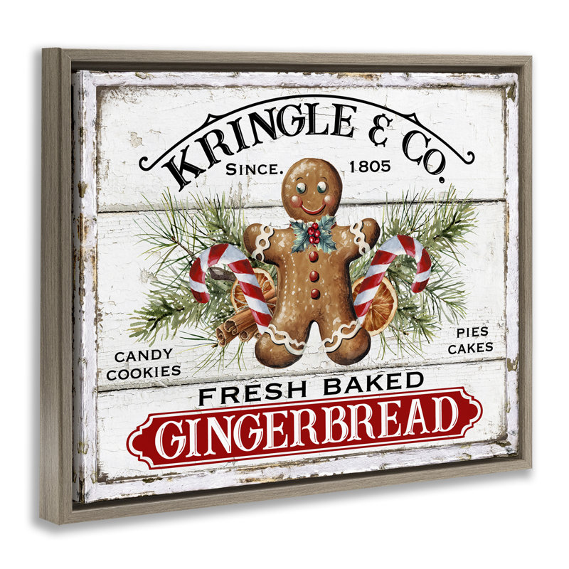 "Fresh Gingerbread Cookies", art mural sur toile flottante brune par Creatif Belle, Cadre flottant orme Montalcino