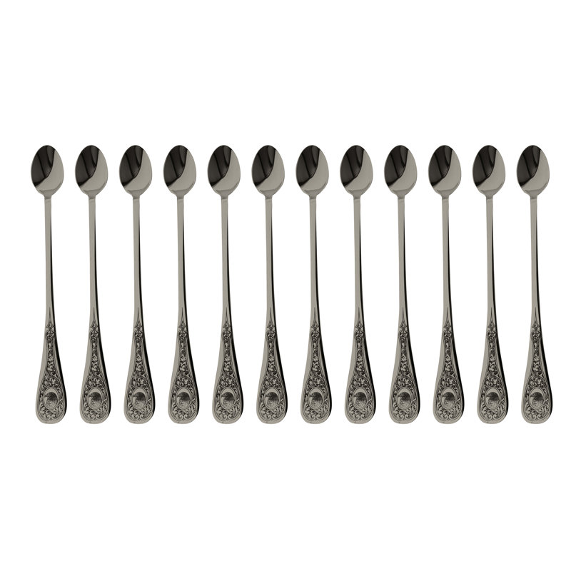 Diana Stainless Steel Iced Beverage Spoon, Black Gold