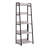 Vinda Wooden Frame Bookshelf with 5 Open Compartments, Washed White and Black-740056115