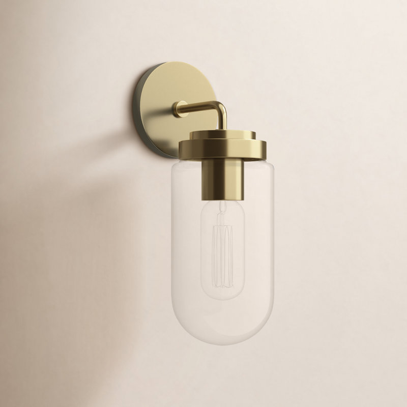 Ansley Steel Armed Sconce, Aged Brass