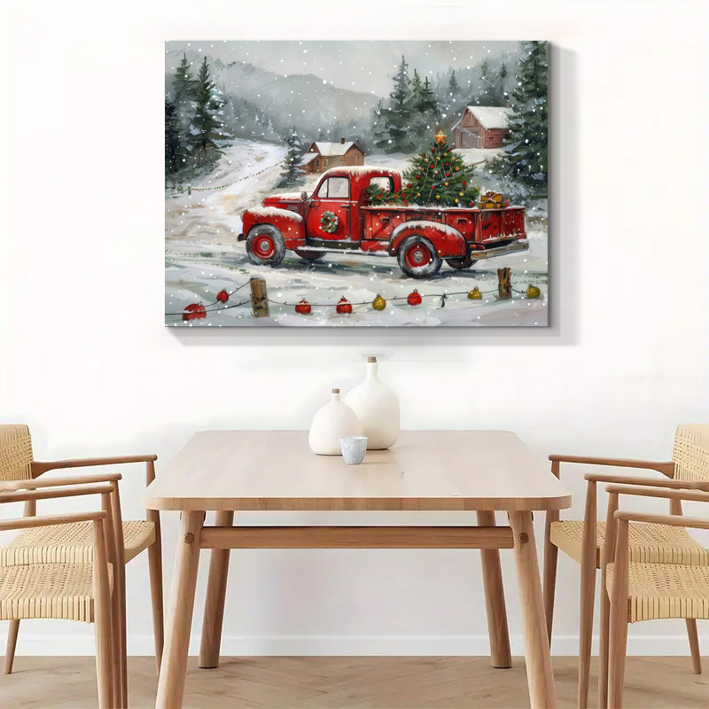 Arbre de Noël, art mural sur toile, H 24 po x l 36 po