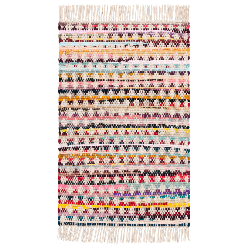 Montauk 538 Hand Woven Cotton Geometric Shapes Rug, Rectangle 4' x 6'
