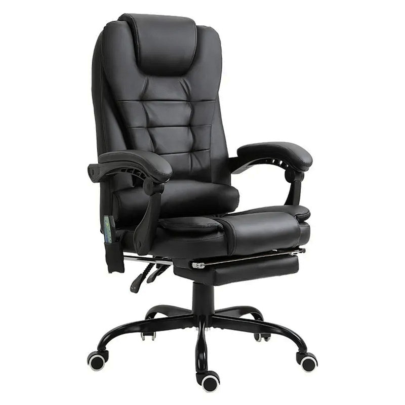 Massage Office Chair High Back Executive Recliner With Lumbar Support,Footrest,Reclining Back,Adjustable Heigh, Black