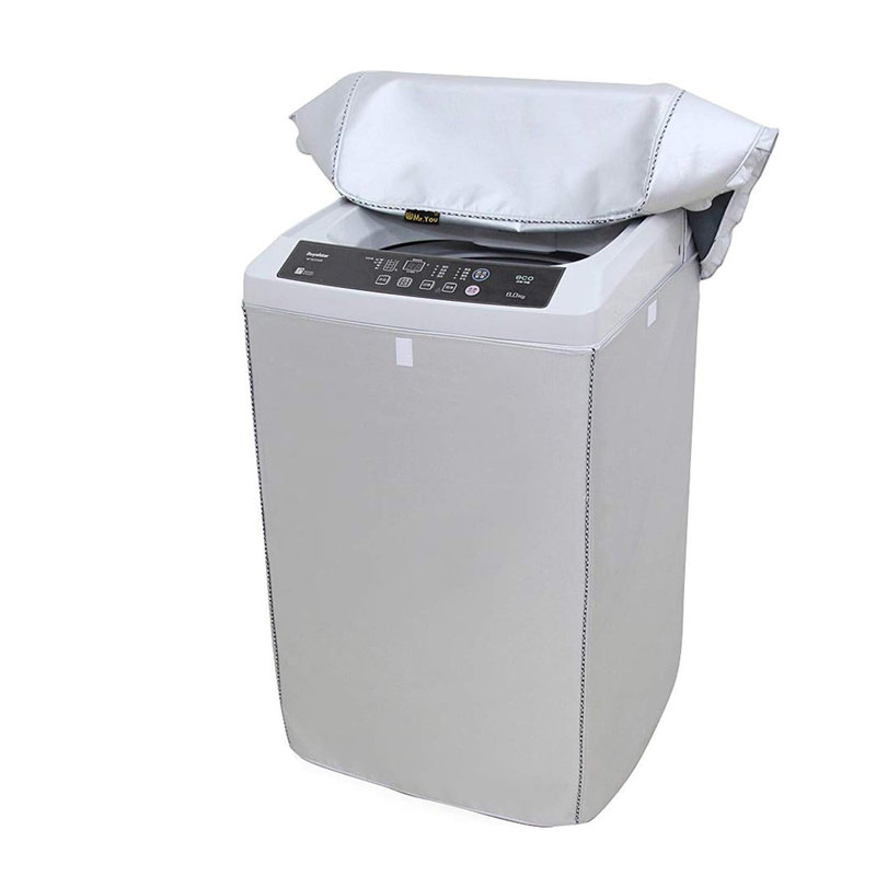 Housse de protection pour laveuse épaissie Housse de protection solaire imperméable double face en tissu enduit argent (xl (l 24 x P 25 x H 38 po), argent)