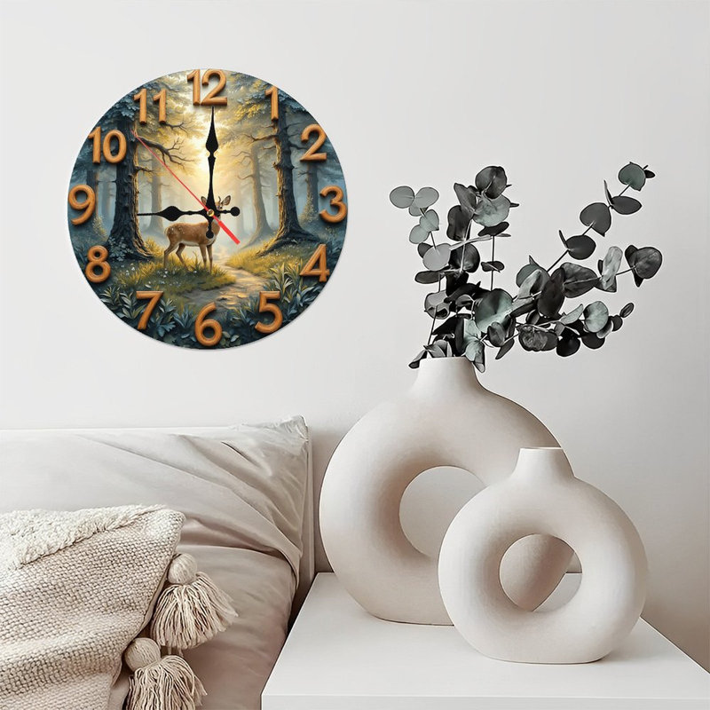 Deer Forest Wall Clock