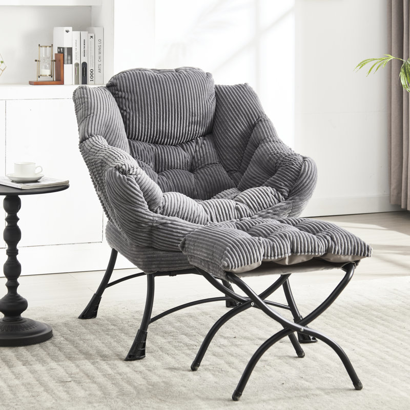 Chaise paresseuse douce avec - gris moderne pour des moments de détente, Grey