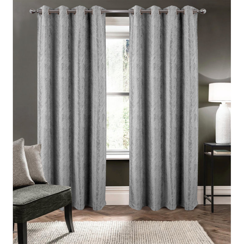 Vera Sophisticated Lux Woven Texture Window Curtain, Grey