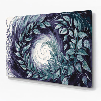 Botanical Tradescantia Purple Metal Wall Art