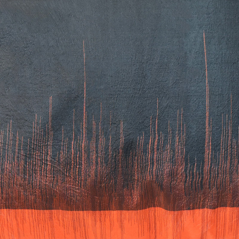 Housse de coussin décorative abstraite en soie noire, faite à la main, 40 x 40 cm, ensemble de 1