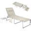 Patio Folding Chaise Lounge Chair With Face Hole And Side Table-1681421793