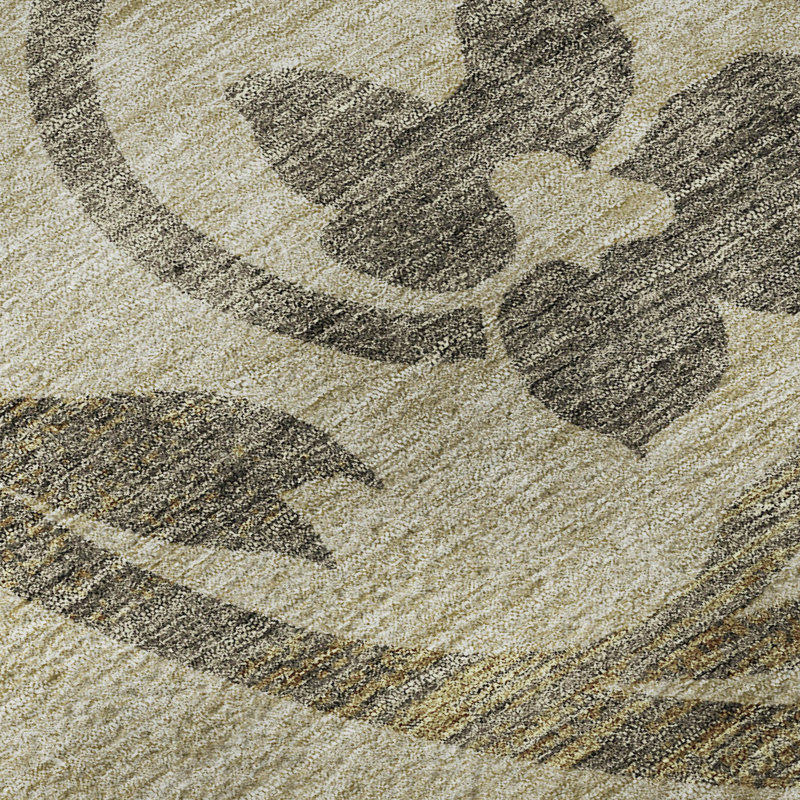 Tapis beige Prisco lavable à la machine de qualité supérieure, Tapis de couloir 2 pi 3 po x 7 pi 6 po
