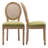 Vintage Inspired Dining Chairs With Solid Wood Frame - Rattan Back, Linen Fabric, Set Of 2-790172754