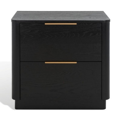 Table de chevet Cornew l 16 po avec 2 tiroirs spacieux, table d'appoint moderne en bois massif pour chambre et chambre d'amis