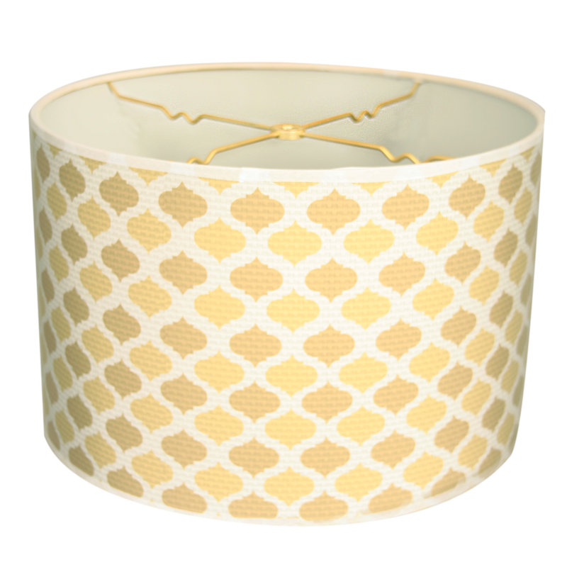 8'' H Paper Drum Lamp Shade, Beige/Yellow