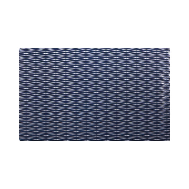 Elite Global Solutions Melamine Tray, White/Lapis Decal, 0.75" H x 20.88" W x 12.75" D