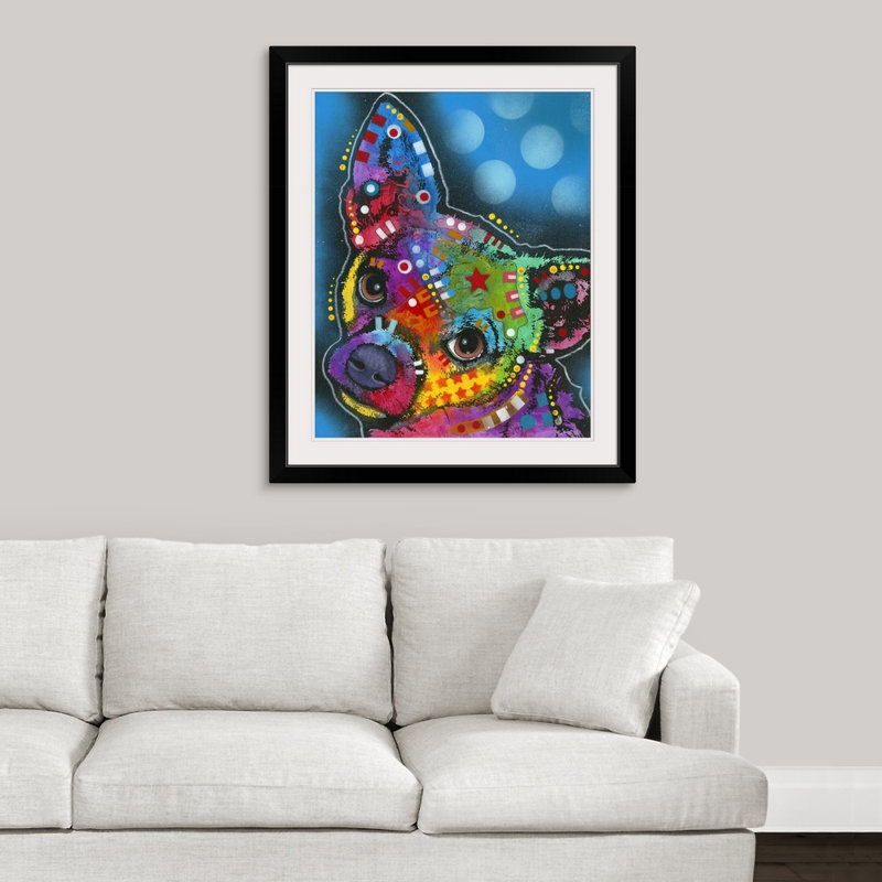 « pop chihuahua », reproduction, Cadre noir, H 32 po x l 27 po x P 1 po